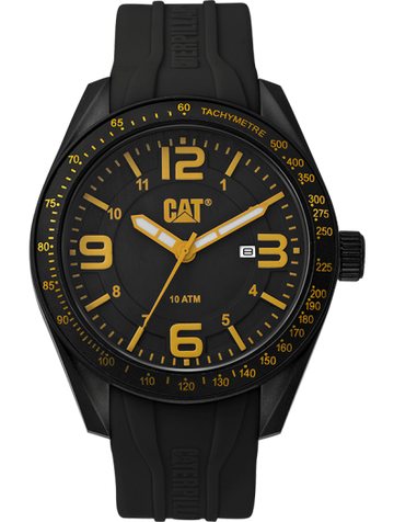 CAT Oceania Black Dial Calendar Yellow Hands Black Strap Men's Watch | LQ.161.21.137